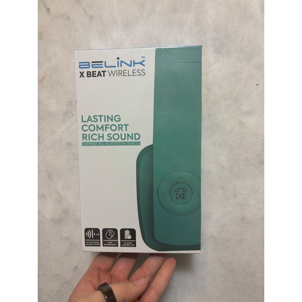 BELINK X BEAT WIRELESS‎ HEADPHONES NOISE CANCELING IPX4 WATERPROOF 20 hr BATTERY